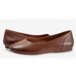 Softwalk Shiraz Ballet Flat Cognac Brown Size 11W New NWOB